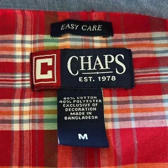 Chaps by Ralph Lauren Plaid Short Sleeve Shirt - Picture 3 of 6